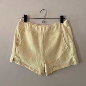 American Giant Women's size Medium Cream Sweat Shorts Cotton Blend Loungewear